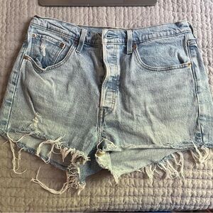 Distressed Denim Shorts